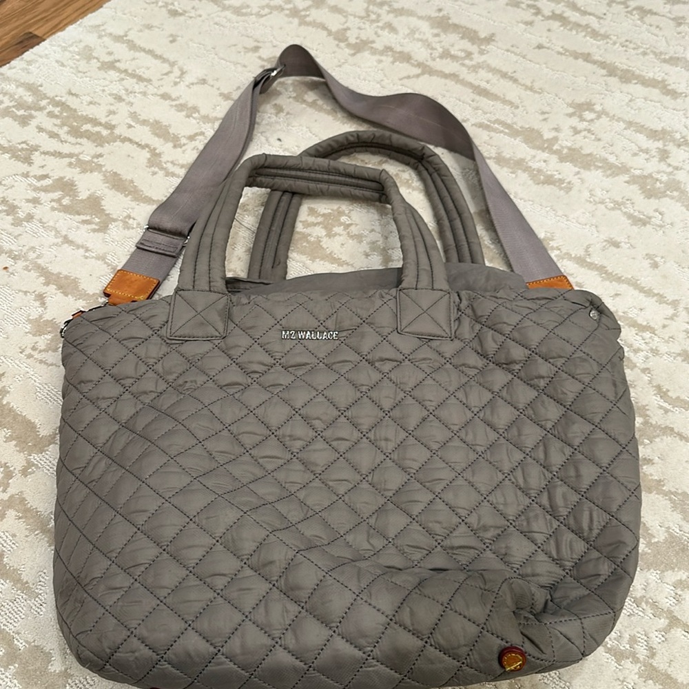 MZ Wallace Gray Quilted Tote